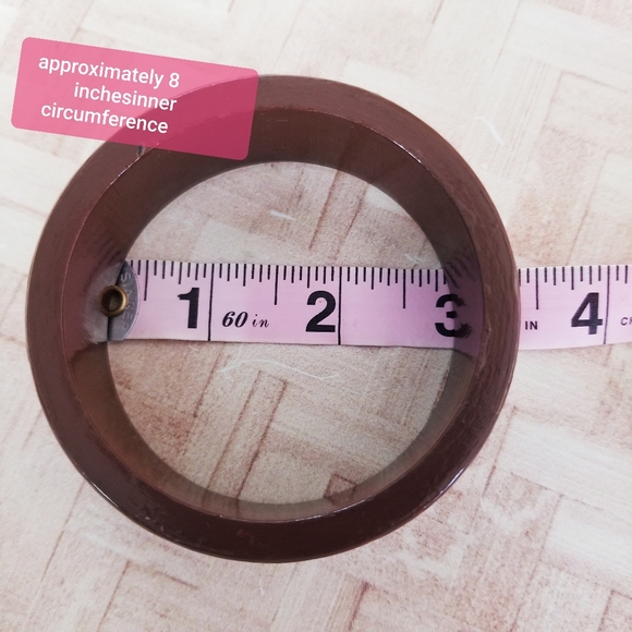 Vintage, Boho Wooden Floral Bangle Bracelet - Picture 12 of 12